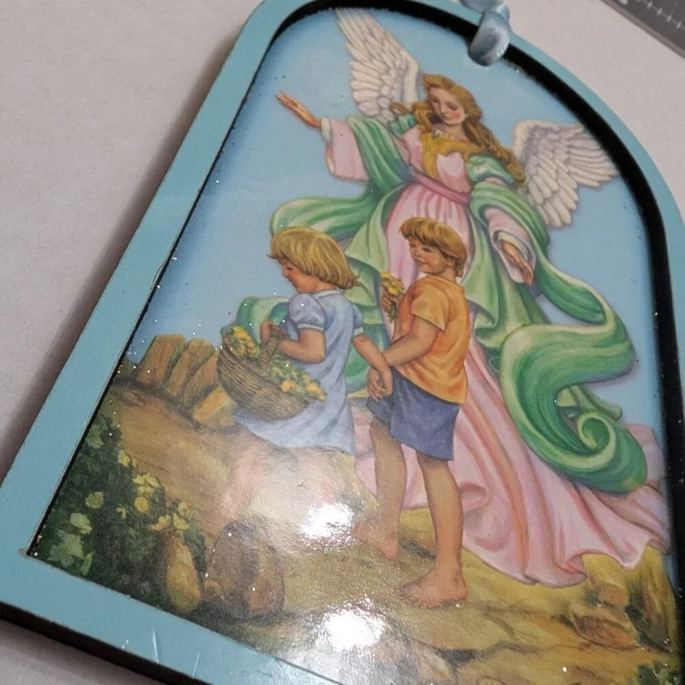 Lasered Wood Christmas Holiday Ornaments Let it Snow Joy Guardian Angel lot 3‎
